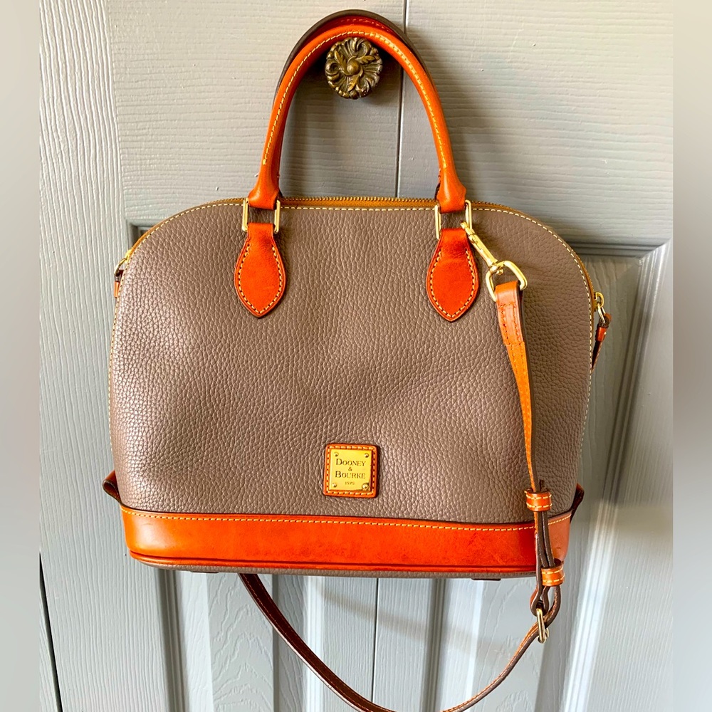 Dooney & Bourke - Pebble Grain Zip Zip Satchel in taupe